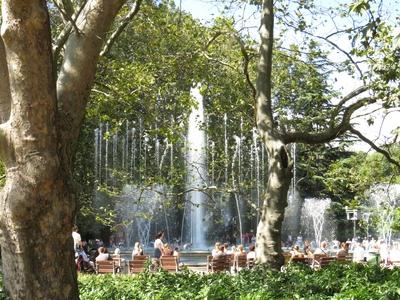 Summer atmosphere at the Margitsziget musical fountain - Budapest-stock-photo