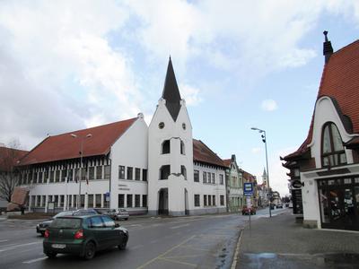 City Hall - Makovecz Imre - Dunaszerdahely - Slovakia-stock-foto