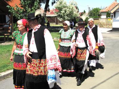 Mezőkövesdies dressed in folk costumes in the Hadas district - Hungary-stock-photo