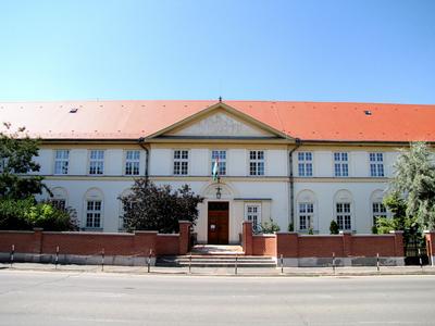 Szent István Catholic primary schoo - Mzőkövesd - Hungary-stock-foto