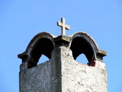 Mezőkövesd - Chimney with cross - Hungary-stock-photo