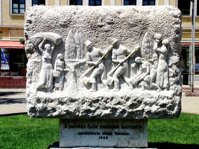 Mezőkövesd - Summás statue - Hungary-stock-foto