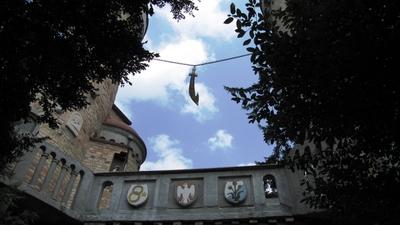 Sword of Damocles - Bory Castle - Székesfehérvár - Hungary-stock-foto