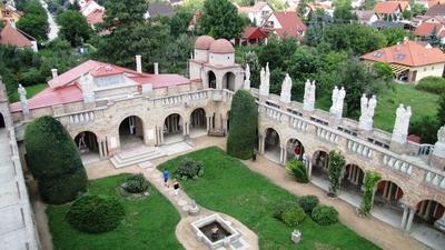 Bory castle courtyard and bastions - Székesfehérvár - Hungary-stock-photo