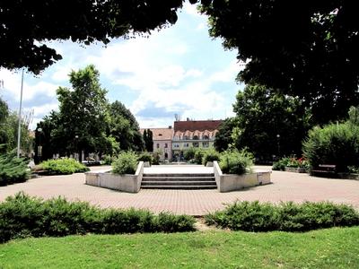 Nagykanizsa - Erzsébet square - City  Park - Hungary-stock-foto