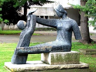 The public sculpture "Pure Joy" in Nagykanizsa - Hungary-stock-photo