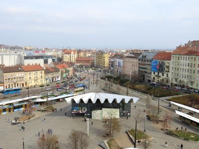 Panorama of Buda - Budapest - Széll Kálmán square-stock-photo