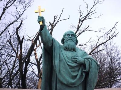 Statue of Bishop St. Gellért - Budapest-stock-foto