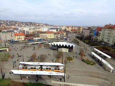 Panorama of Buda - Széll Kálmán square - Budapest-stock-foto
