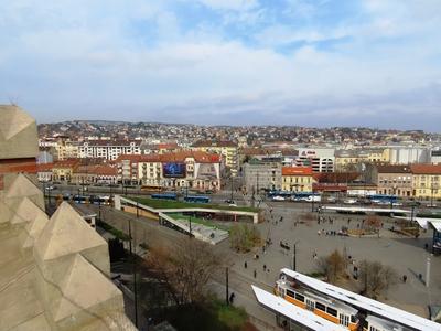 Panorama of Buda - Budapest - Széll Kálmán square-stock-foto