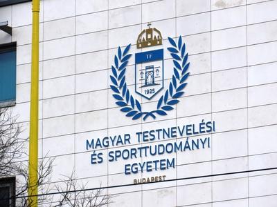 The emblem of the Hungarian University of Physical Education and Sports Science - Budapest-stock-foto