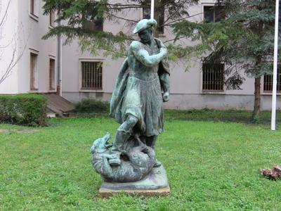 Statue of legendary Toldi Miklós - Budapest-stock-photo