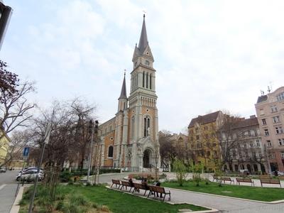 Budapest - Bakáts square - St. Francis of Assisi church-stock-foto