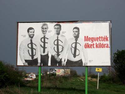 Hungarian political propaganda poster - Opposition-stock-photo