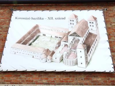 Székesfehérvár - Coronation basilica - Reconstraction drawing - Hungary-stock-photo