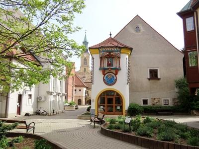 The musical clock called Orajáték - Székesfehérvár - Hungary-stock-photo