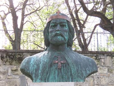 Bust of Hungarian King Saint László - Székesfehérvár - Hungary-stock-foto
