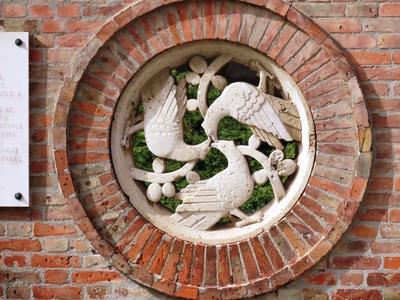 Decorative element from 12th C. - Székesfehérvár - Hungary-stock-foto