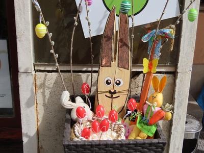 Easter composition on Main Street - Székesfehérvár - Hungary-stock-foto