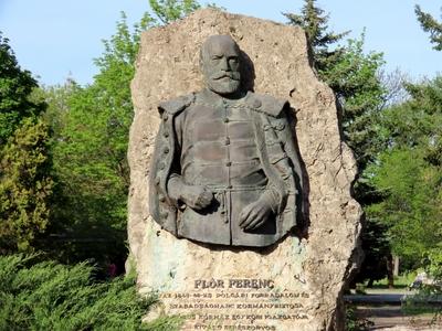 Flór Ferenc relief - Doctor - Revolution 1848 - Kistarcsa - Hungary-stock-foto