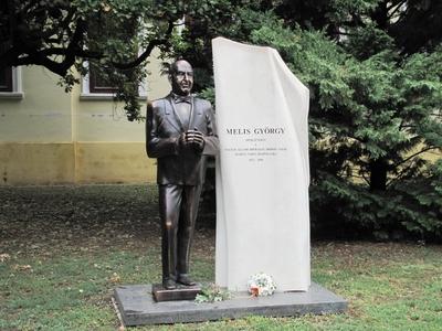 Statue of opera singer Melis György - Szarvas - Hungary-stock-photo