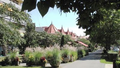 Szarvas - Residential buildings and restaurants - Hungary-stock-foto