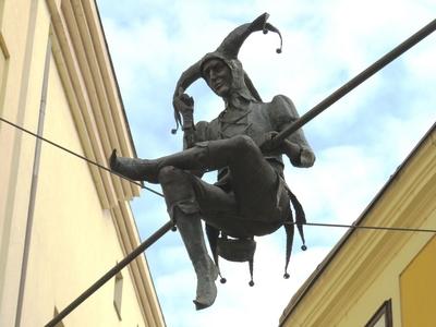 King Mathias' fool statue - Mujko - Székesfehérvár - Hungary-stock-foto