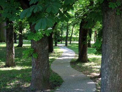 Gyula - Walking path of Snail Garden - Hungary-stock-photo