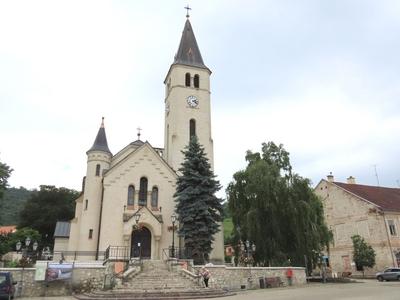 Tokaj - Main Catholic church - Hungary-stock-foto
