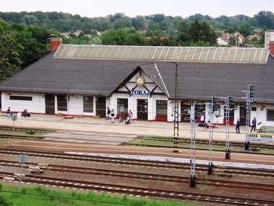 Tokaj - Railway station - Hungary-stock-foto
