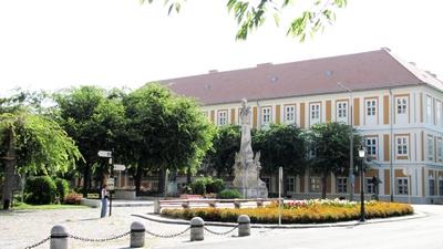 Kalocsa - The Holy Trinity square - Hungary-stock-foto