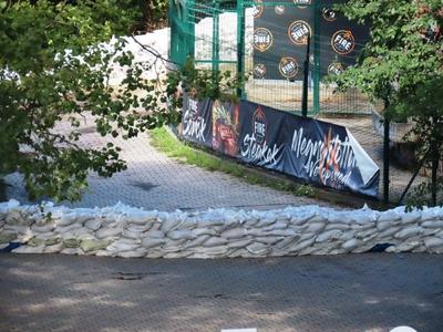 Dam on Margaret Island - Boris cyclone - Budapest - Danube-stock-foto
