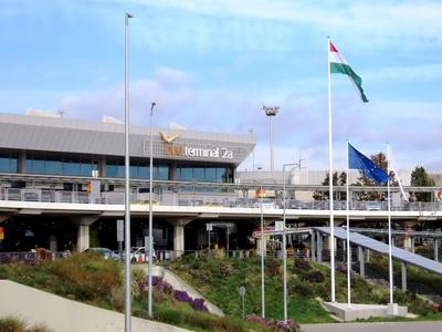 Terminal 2A of Ferenc Liszt Ferenc Airport in Ferihegy - Budapest-stock-foto