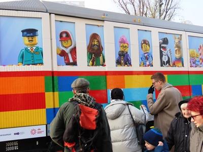 Lego puzzle tram - Budapest-stock-foto