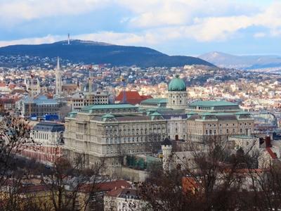 View of Buda - Castle Hill - Triple border Monutain - Budapest-stock-foto