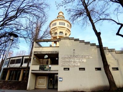 The Margaret Island open-air theater and the water tower.- Budapest-stock-foto
