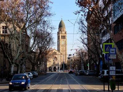 Budapest - Mester street -  St. Vincent de Paul Church-stock-photo