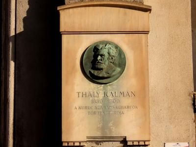 Relief depicting Historian Kálmán Thaly - Budapest-stock-photo
