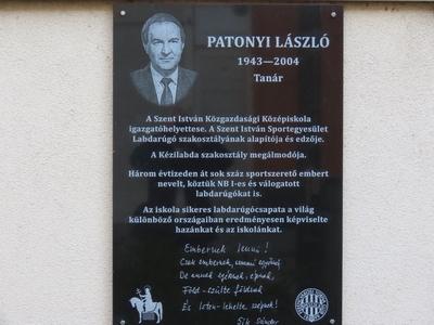 Memorial Plaque of Patonyi László - Sportsman - Budapest - Teacher-stock-photo