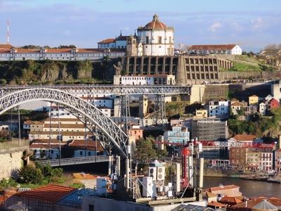 Porto - City panorama - Monastery - Luíz bridge - Douro river - Portugal-stock-foto