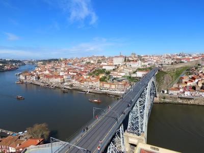 Porto - Panorama - Douro river - Luíz Bridge - Portugal-stock-foto