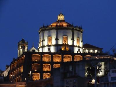 Serra do Pilar Monastery at night - Porto - Portugal-stock-foto