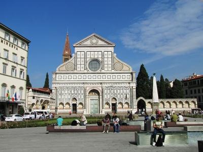 Firenze - Florence - Santa Maria Novella - Church and Sqaure-stock-foto