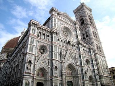 Florence Cathedral and Giotto's bell Tower - Firenze-stock-foto