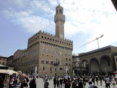 Florence - FItenze - Palazzo Vecchio - Tourists - Italy-stock-foto