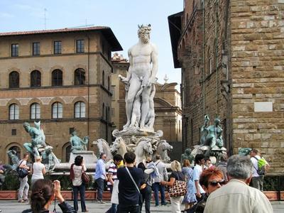 Florence - Firenze - Neptune Fountain - Signoria Square-stock-foto
