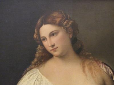 Flora - Tiziano - Painting - Florence - Uffizi Gallery-stock-foto