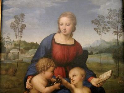 Madonna with Child and Little Boy - Raffaello - Florence - Uffizi-stock-foto