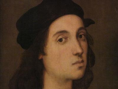 Self-portrait of Raphael - Florence - Uffizi Gallery-stock-foto