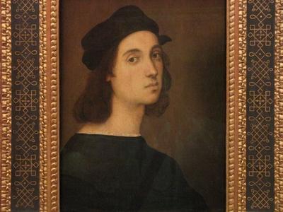 Self-portrait of Raphael - Florence - Uffizi Gallery-stock-foto